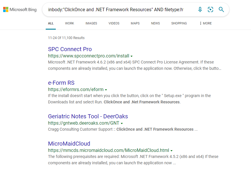 Dorking to Discover Third-Party ClickOnce Deployments
