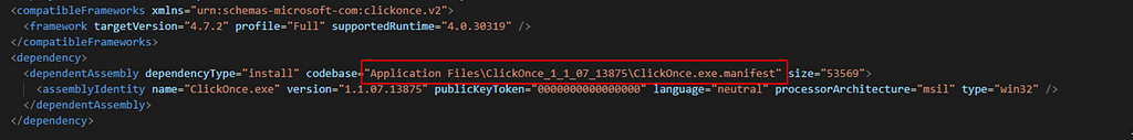 ClickOnce Deployment Manifest Example