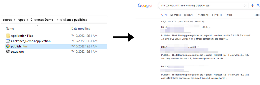 Download of ClickOnce Application Discovered from Google